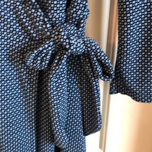 Blue wrap-around dress